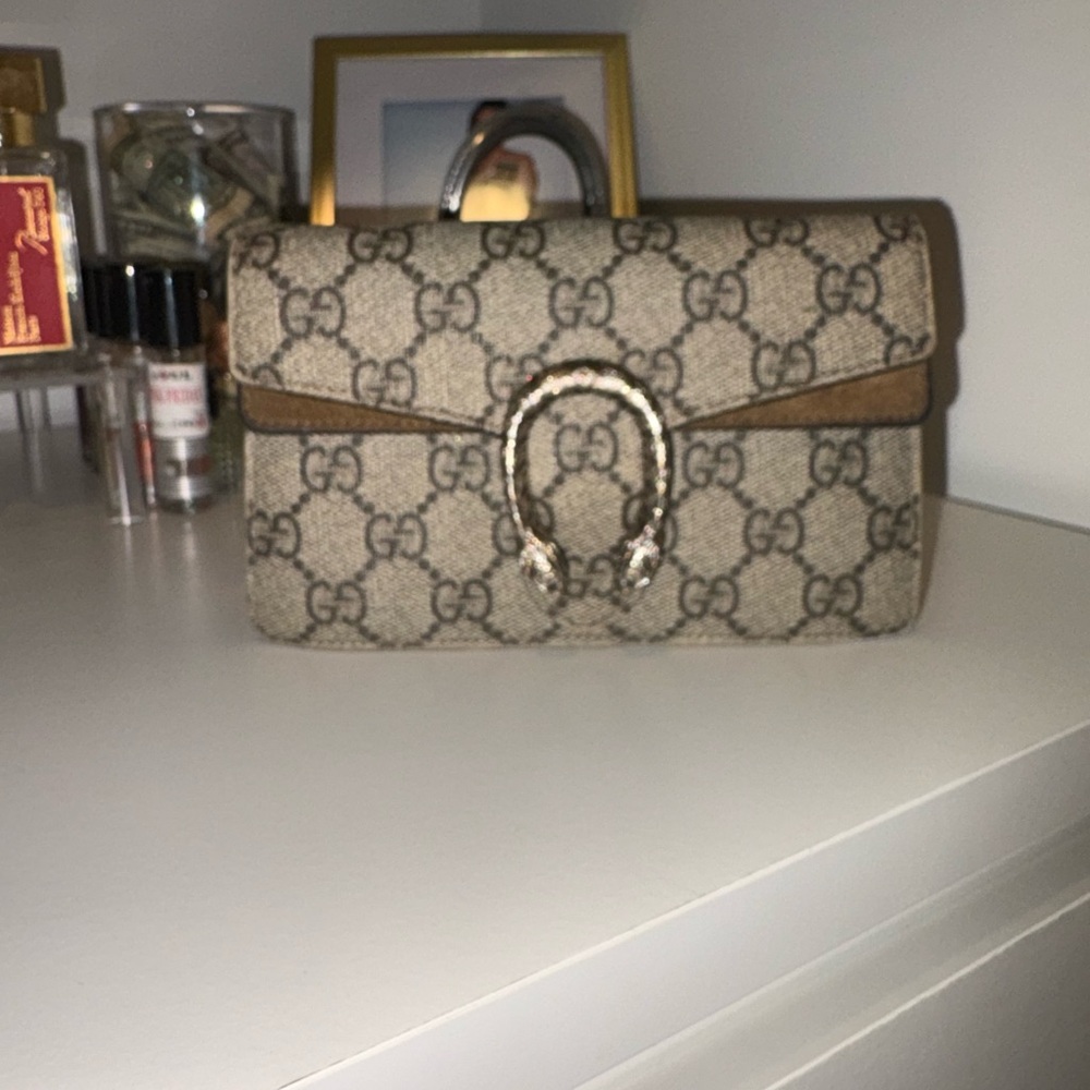 Gucci Brown and Beige Monogram Bag